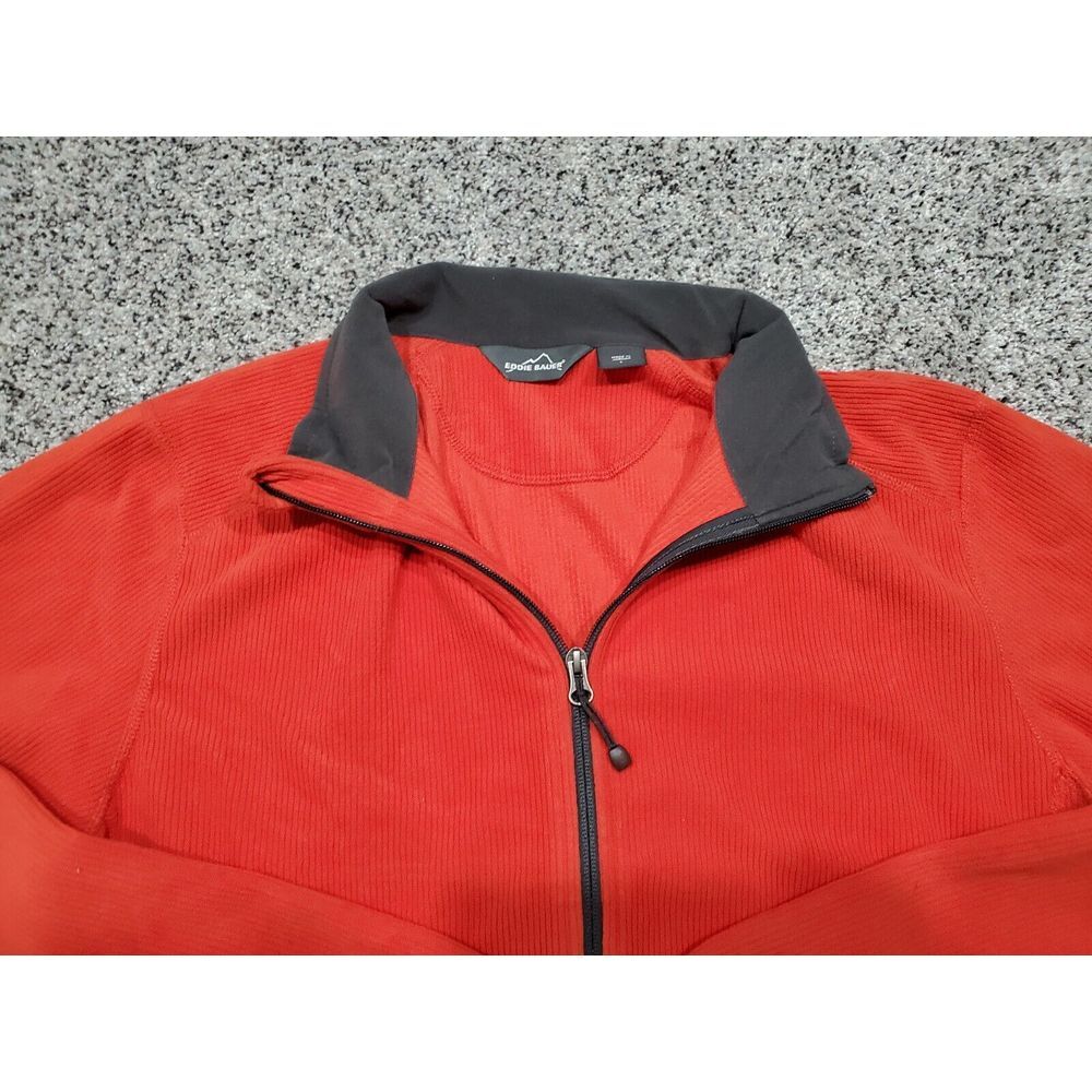 Brand New Men's Eddie Bauer Microfleece Full Zip Jacket, Large Orange - Picture 2 of 7